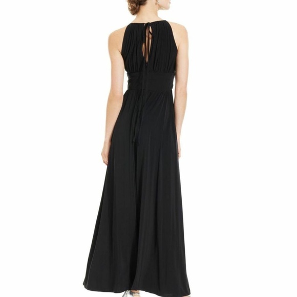 R&M Richards Womens Long Beaded Waist Gown Prom Dress Black Size 6 - Picture 3 of 7